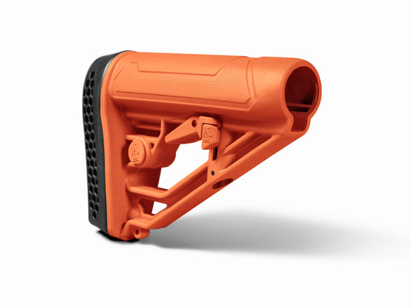 EX Performance Adjustable AR Stock - Mil-Spec – Orange Less Lethal Stocks and Forends Adaptive Tactical