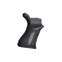 A black textured grip accessory, likely a pistol handle grip or firearm stock grip, shown against a transparent background.