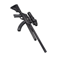 A black tactical-style 22 rifle with a mounted scope, shown diagonally on a plain white background.