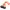 An orange and black plastic rifle stock buttstock replacement part, shown from a three-quarters angle on a transparent  background.