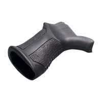 A black textured rubber or polymer pistol grip with a molded shape, shown on a transparent background.