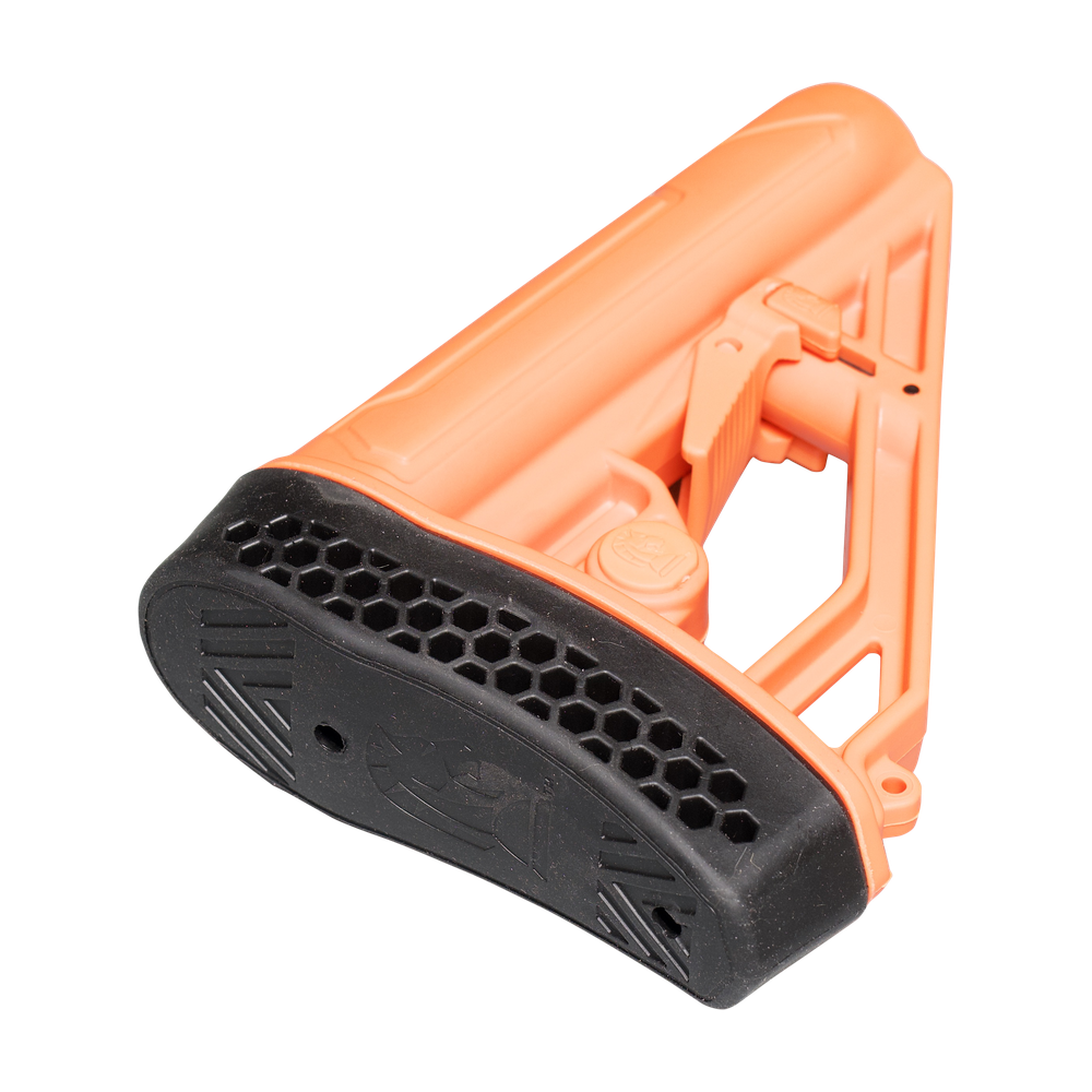EX Performance Adjustable Stock - AR15/AR10 - Mil Spec - Less Lethal Orange