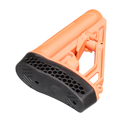 EX Performance Adjustable Stock - AR15/AR10 - Mil Spec - Less Lethal Orange