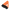 An orange and black rifle stock buttstock accessory with a honeycomb-patterned black grip on the butt, shown on a transparent background.