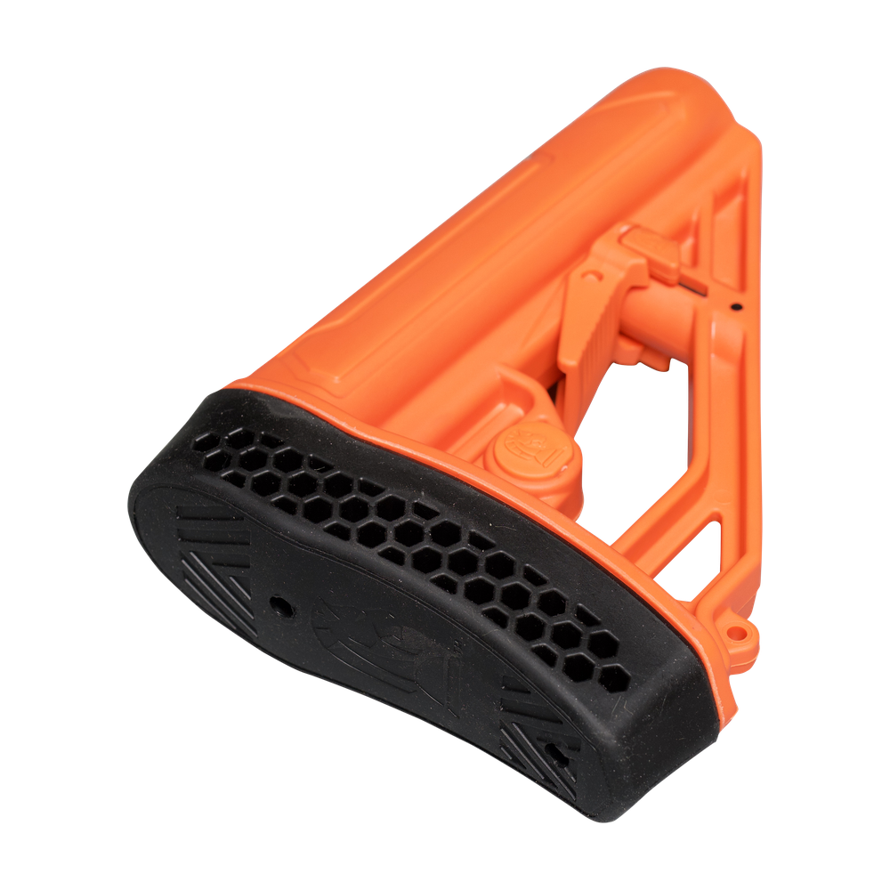 EX Performance Adjustable Stock - AR15/AR10 - Mil Spec - Less Lethal Orange