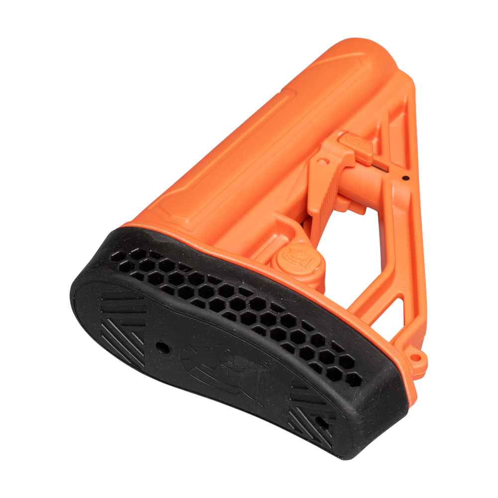 EX Performance Adjustable Stock - AR15/AR10 - Mil Spec - Less Lethal Orange