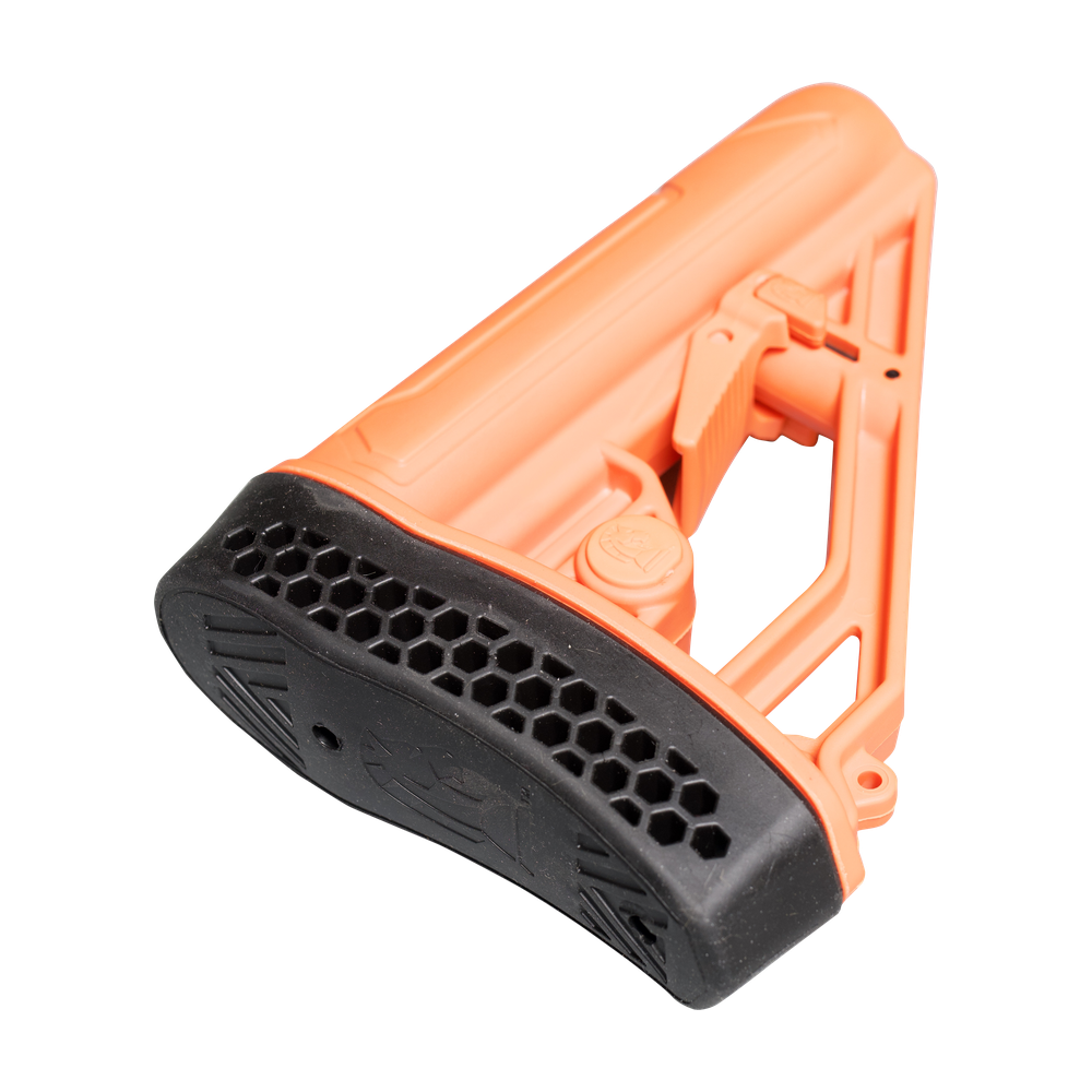 EX Performance Adjustable Stock - AR15/AR10 - Mil Spec - Less Lethal Orange
