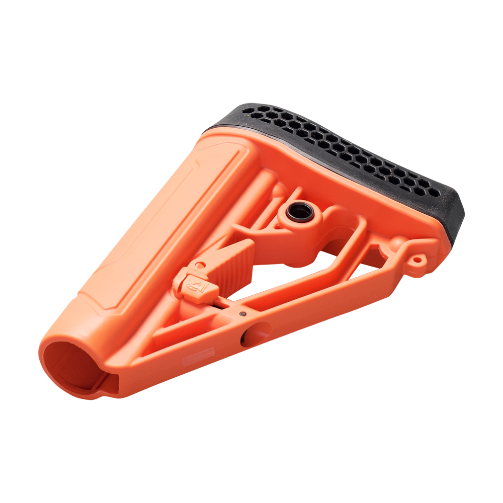 EX Performance Adjustable Stock - AR15/AR10 - Mil Spec - Less Lethal Orange