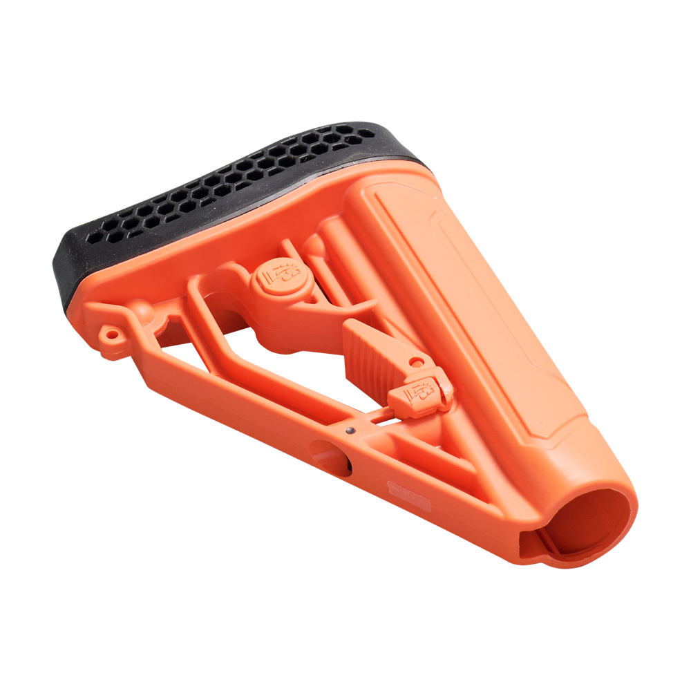 EX Performance Adjustable Stock - AR15/AR10 - Mil Spec - Less Lethal Orange
