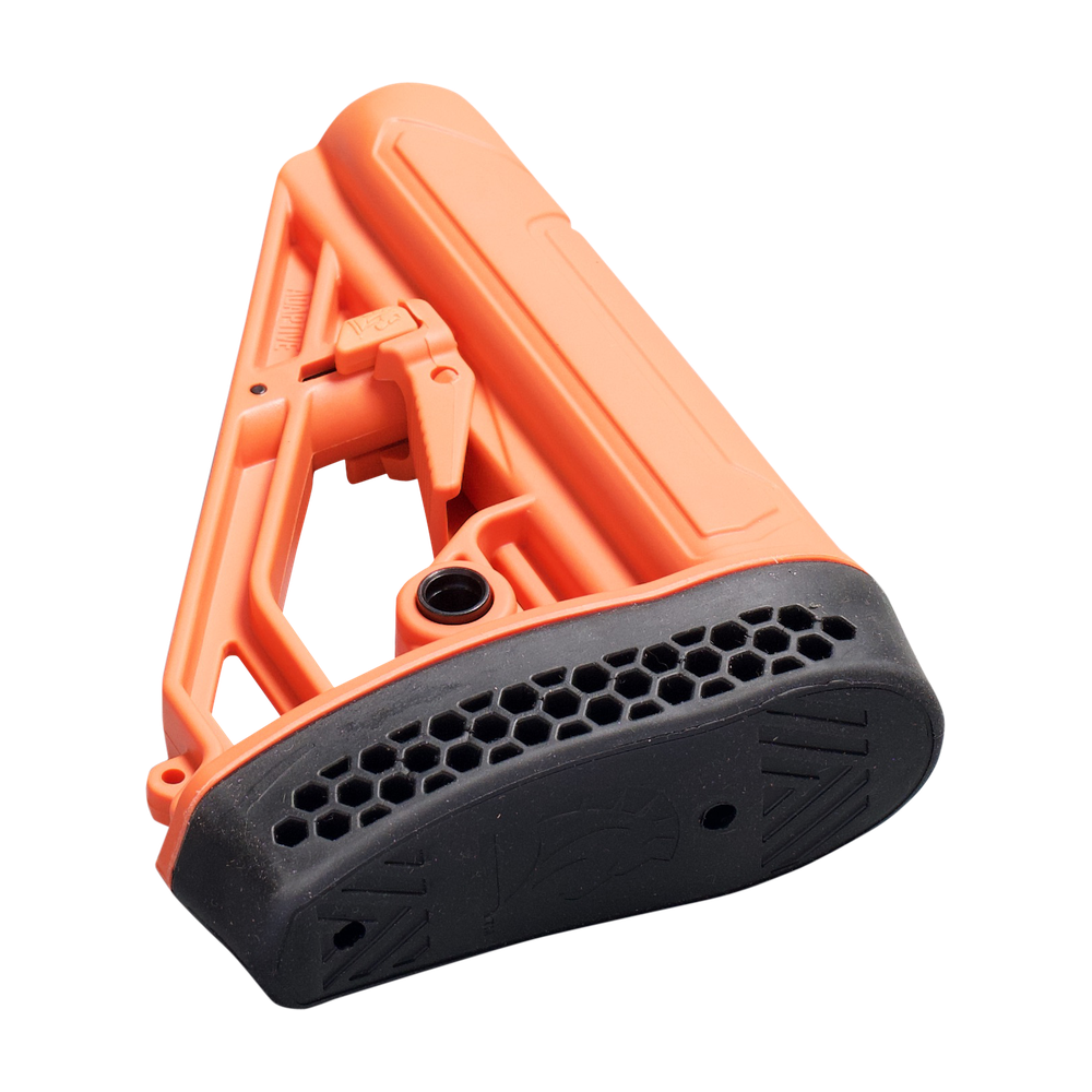 EX Performance Adjustable Stock - AR15/AR10 - Mil Spec - Less Lethal Orange