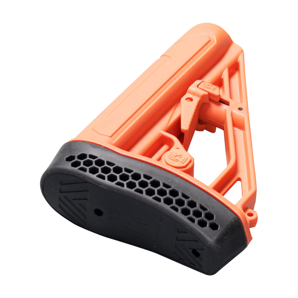 EX Performance Adjustable Stock - AR15/AR10 - Mil Spec - Less Lethal Orange