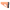 An orange adjustable rifle stock with a black textured rubber butt pad, shown from a side profile view on a transparent background.