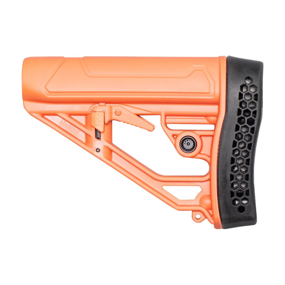 EX Performance Adjustable Stock - AR15/AR10 - Mil Spec - Less Lethal Orange