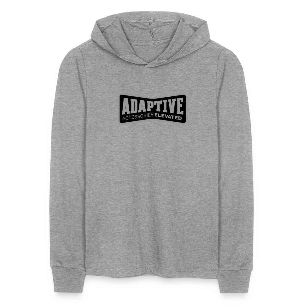 heather grey / S Adaptive Retro Logo Long Sleeve Hoodie Shirt Unisex Long Sleeve Hoodie Shirt Adaptive Tactical