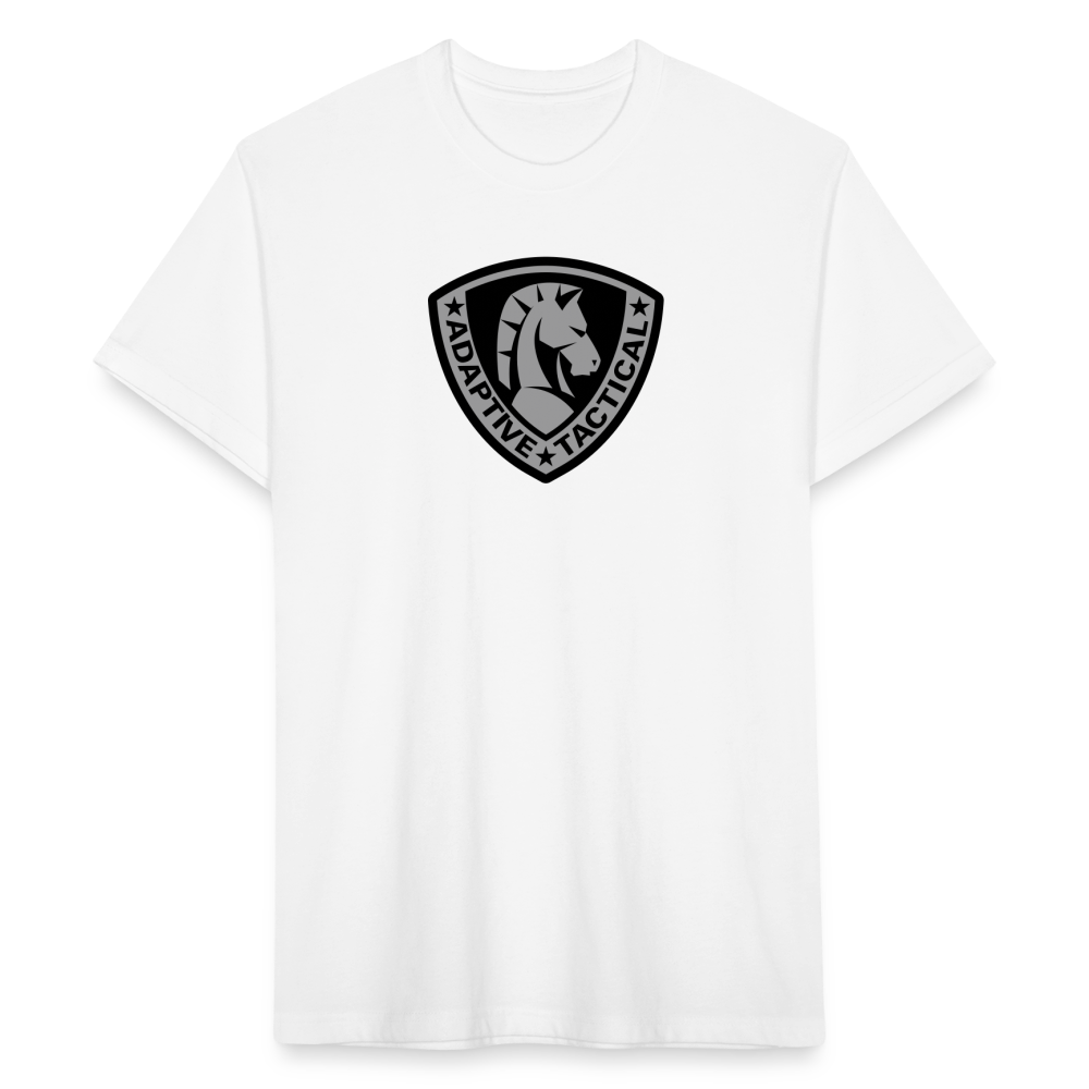 white / S Adaptive Grey Shield Fitted Cotton/Poly T-Shirt by Next Level Fitted Cotton/Poly T-Shirt | Next Level 6210 Adaptive Tactical