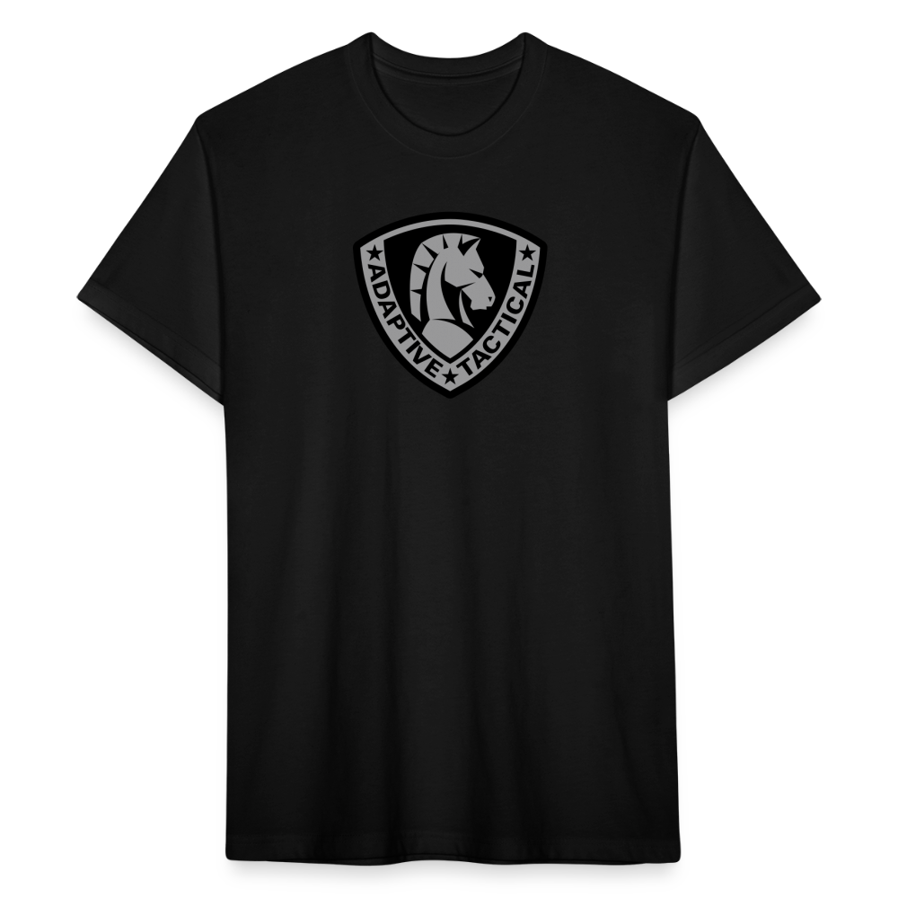 black / S Adaptive Grey Shield Fitted Cotton/Poly T-Shirt by Next Level Fitted Cotton/Poly T-Shirt | Next Level 6210 Adaptive Tactical