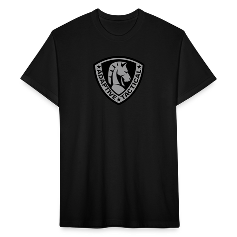 black / S Adaptive Grey Shield Fitted Cotton/Poly T-Shirt by Next Level Fitted Cotton/Poly T-Shirt | Next Level 6210 Adaptive Tactical