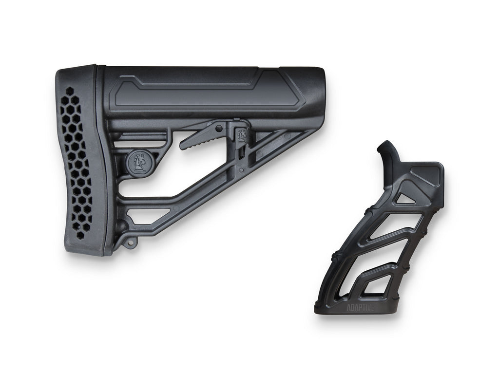 Black LTG Grip + Adjustable AR Stock Bundle Adaptive Tactical
