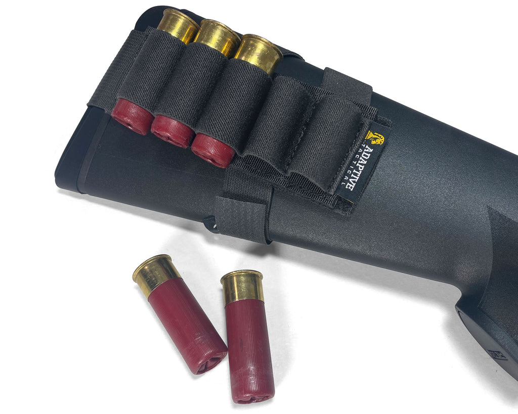 Carrying Shell Stock Mounted Shell Carrier, 5rds - Nylon - Black - Adaptive Tactical